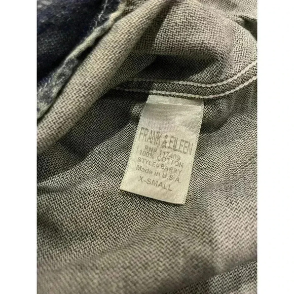Frank & Eileen Barry Tailored Button Up Shirt Famous Denim XS 80s Mineral Wash - Picture 4 of 5